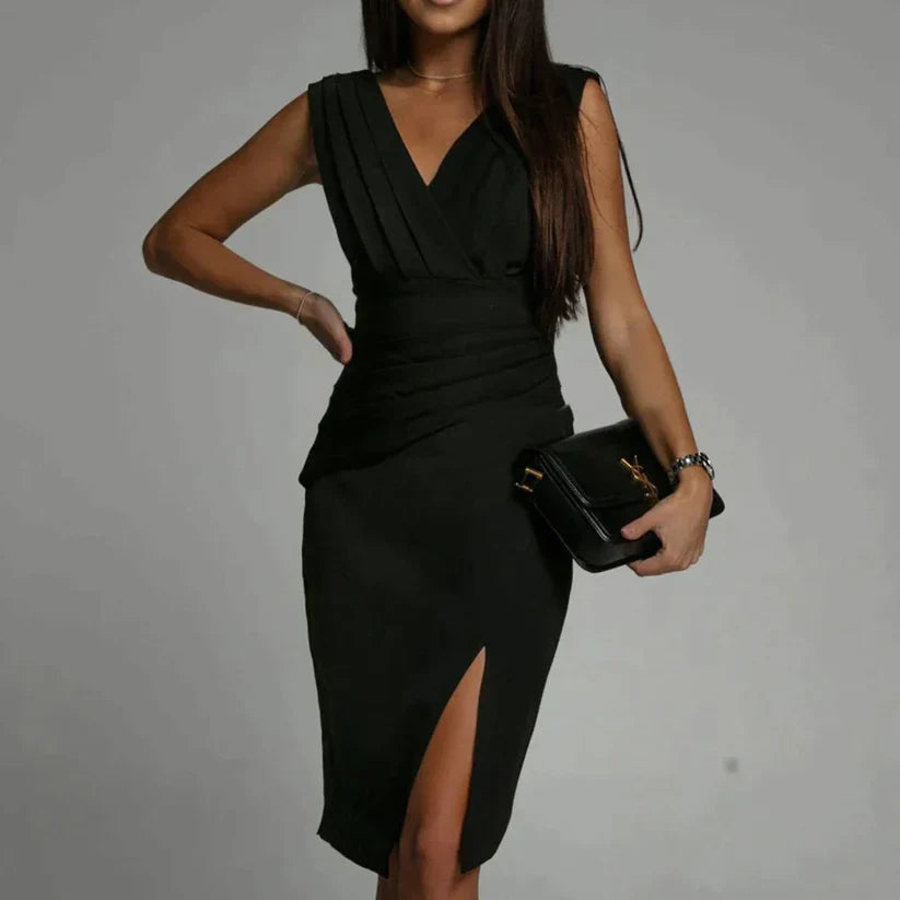 Variant image for Robe Midi Femme Chic en Tissu de Qualité-1