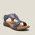 Sandales Femme Jaunes Vintage Orthopédiques Confortables Cuir Synthétique-4