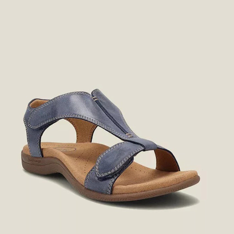 Sandales Femme Jaunes Vintage Orthopédiques Confortables Cuir Synthétique-1