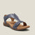 Variant image for Sandales Femme Jaunes Vintage Orthopédiques Confortables Cuir Synthétique-10