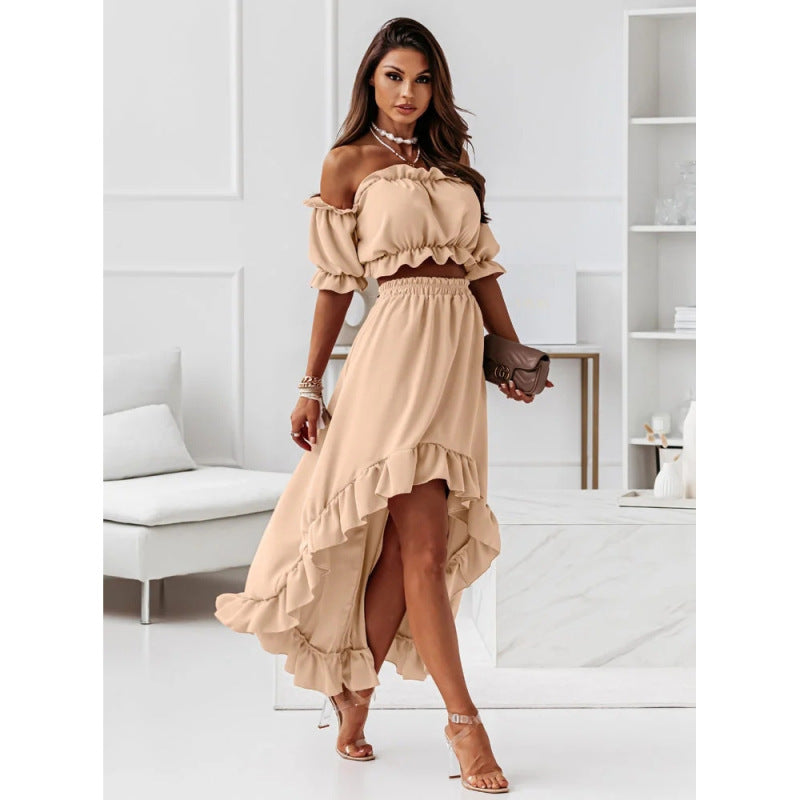 Variant image for Robe Longue Femme Maxi Détails Ruchés Coton Été-1