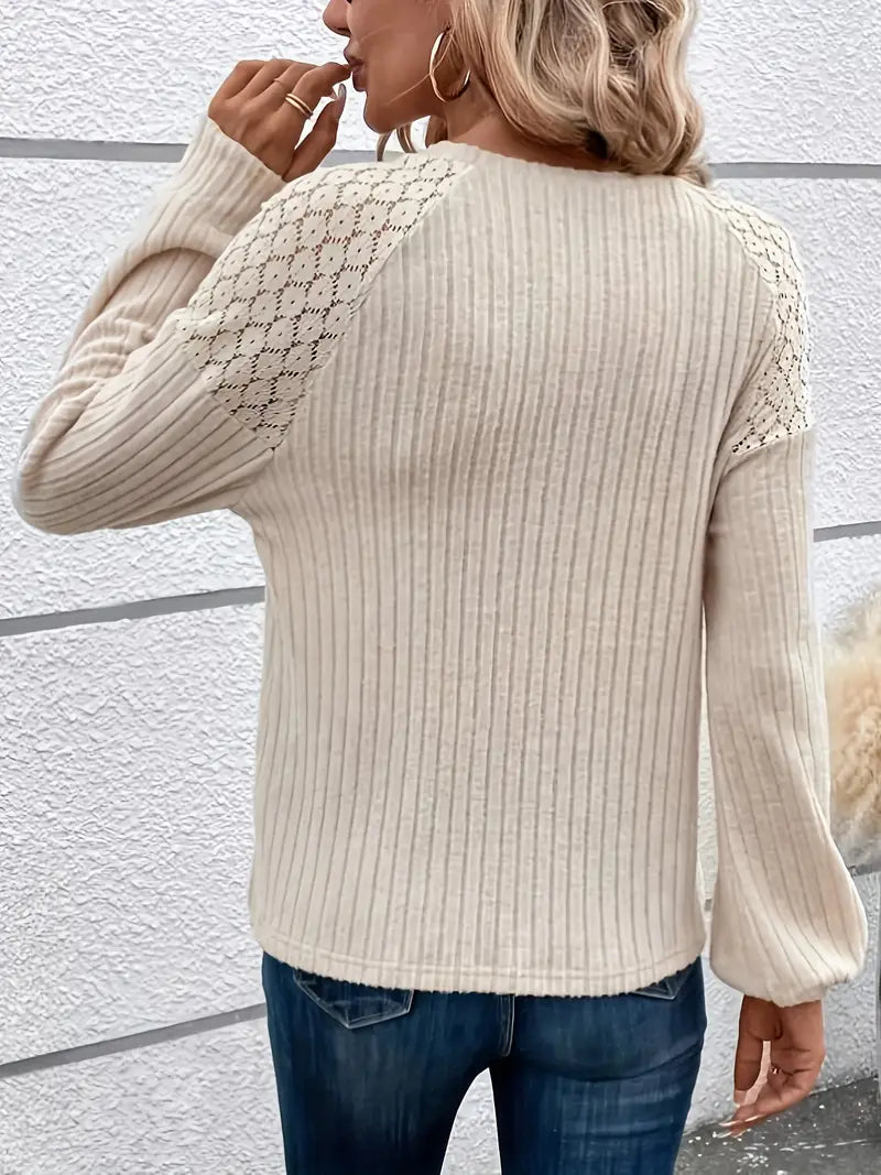 Tee Shirt Manche Longue Femme Chic Tissu Doux-3