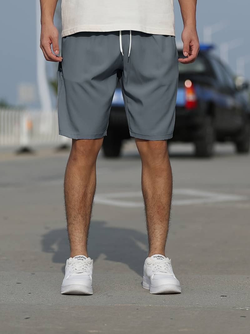 Shorts Homme Décontractés en Coton Respirant avec Cordon Ajustable-4