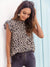 Chemisier Femme Chic à Motif Léopard avec Volants en Polyester-4