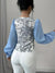 Blouse Femme Col en V Manches de Lanterne Imprimé Floral 100% Polyester-6