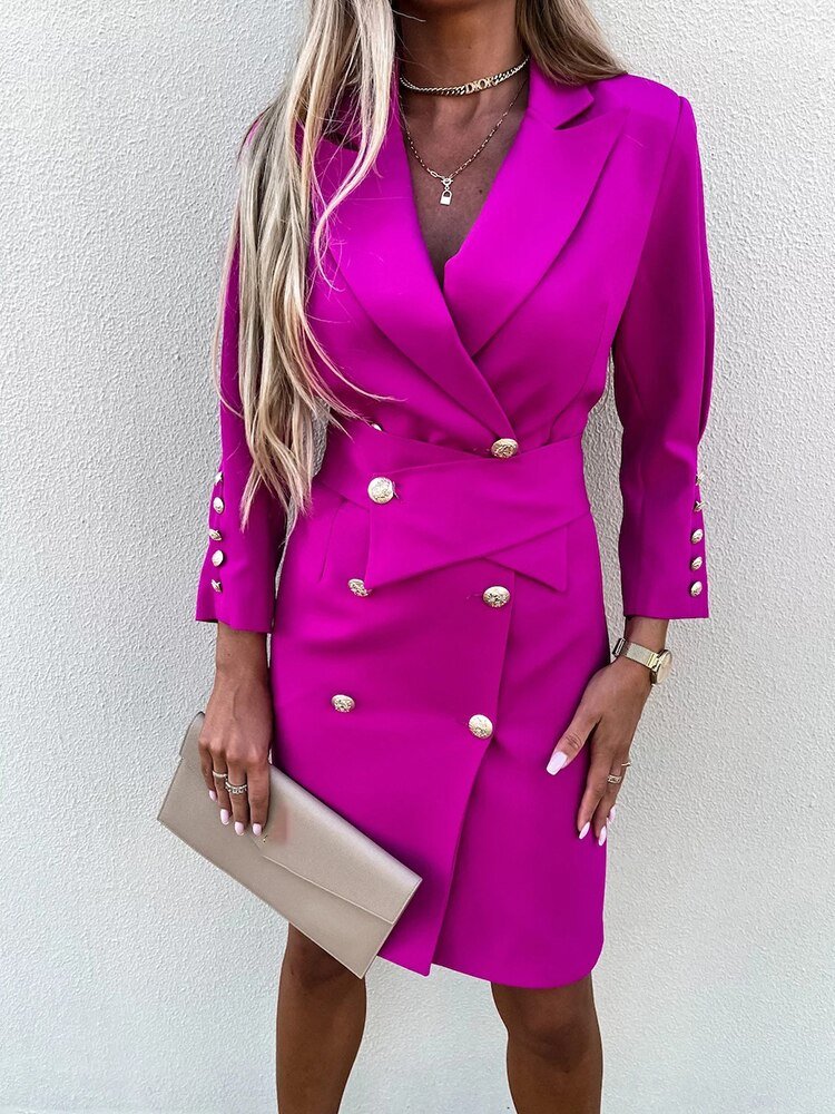 Robe Femme Blazer Élégante Polyester Viscose 1