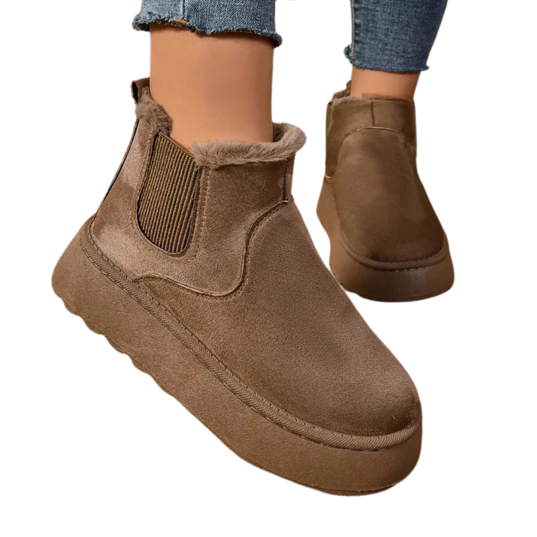 Bottines en peluche en fourrure pour femmes