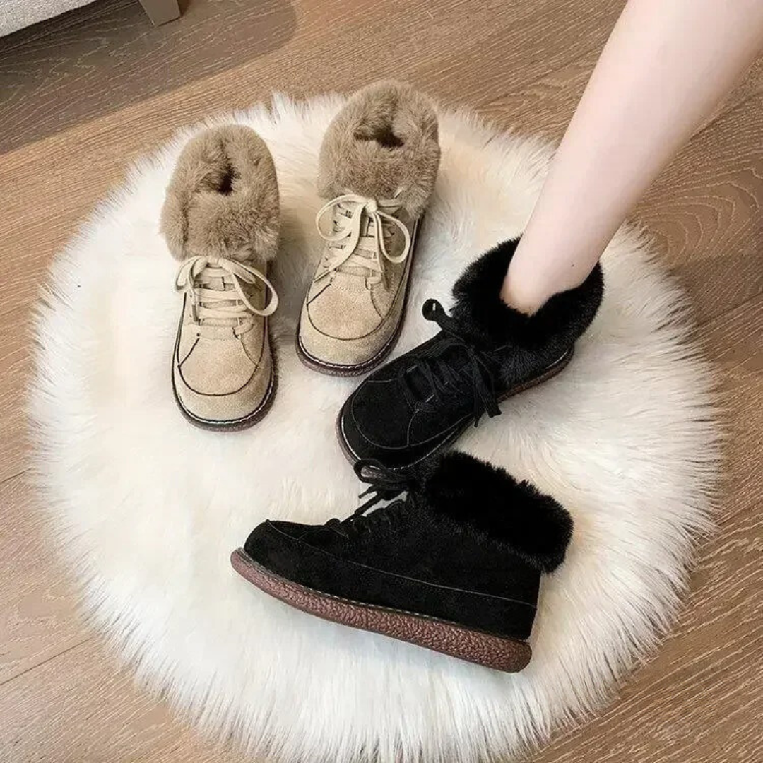 Bottines chaudes à lacets pour femmes