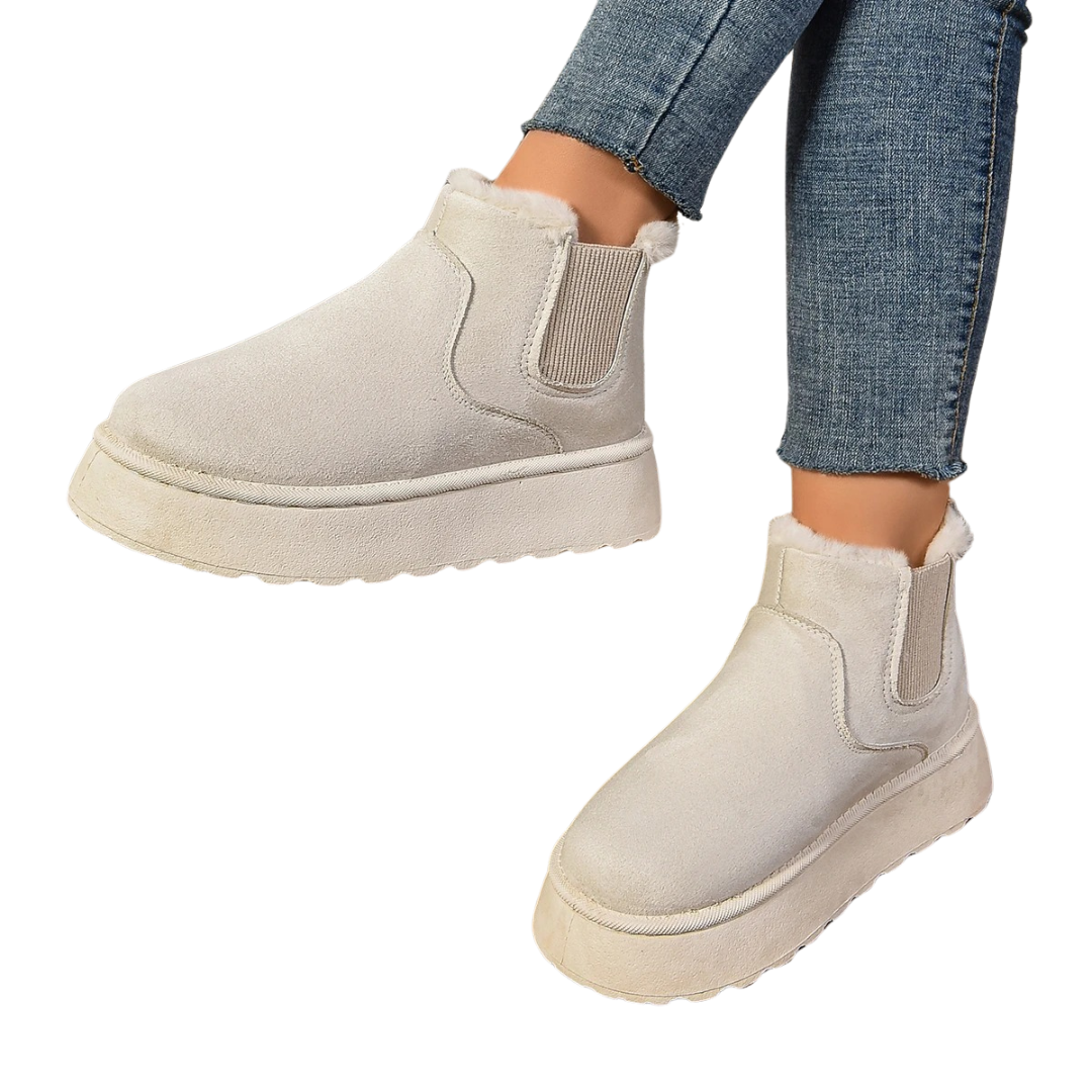 Bottines en peluche en fourrure pour femmes