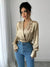 Chemisier Femme Chic Brillant Tissu Synthétique-5