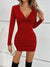 Variant image for Robe Femme Mini Élégante Col en V Polyester Ajustement Flatteur-7