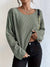 Variant image for T Shirt Femme Côtelé Décolleté Rond Confortable Coton Mélangé-1