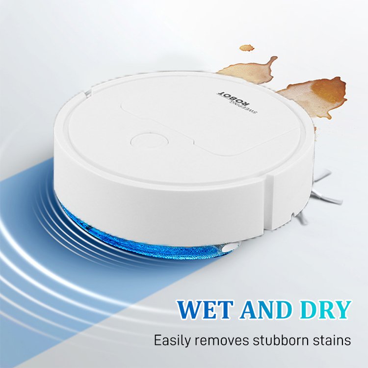 Aspirateur Robot Intelligent Sans Fil 3-en-1 Puissant Laveur Compact Plastique Durable-4