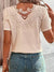 Variant image for T Shirt Femme Décolleté Rond Dentelle Coton Confortable-1