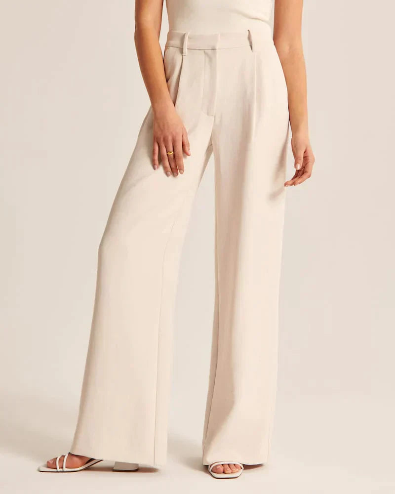 Variant image for Pantalon Fluide Femme Large en Polyester Élastique-10