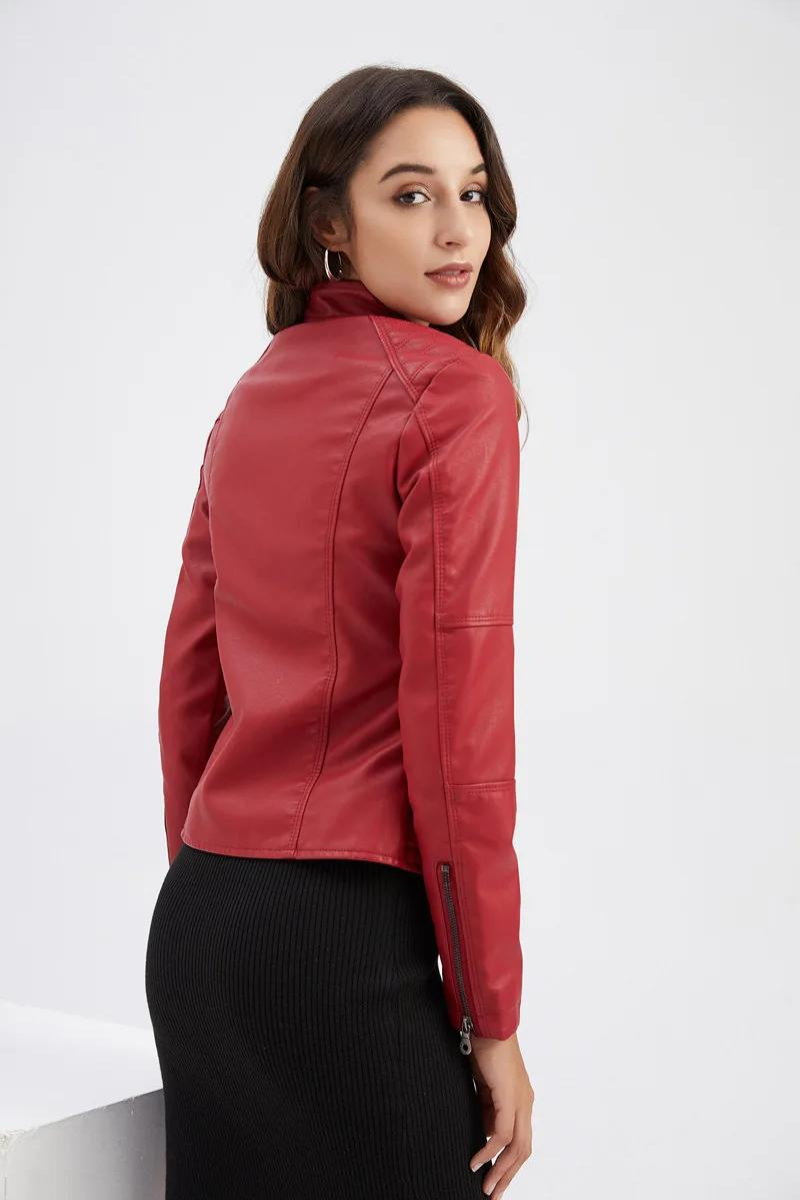 Veste de motard en cuir pour femmes