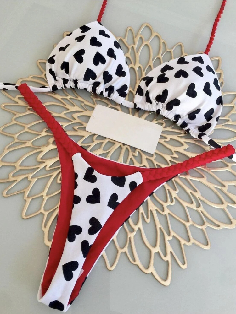 Ensemble de bikinis taille haute pour femmes