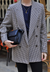 Manteau blazer vintage à carreaux pour femmes