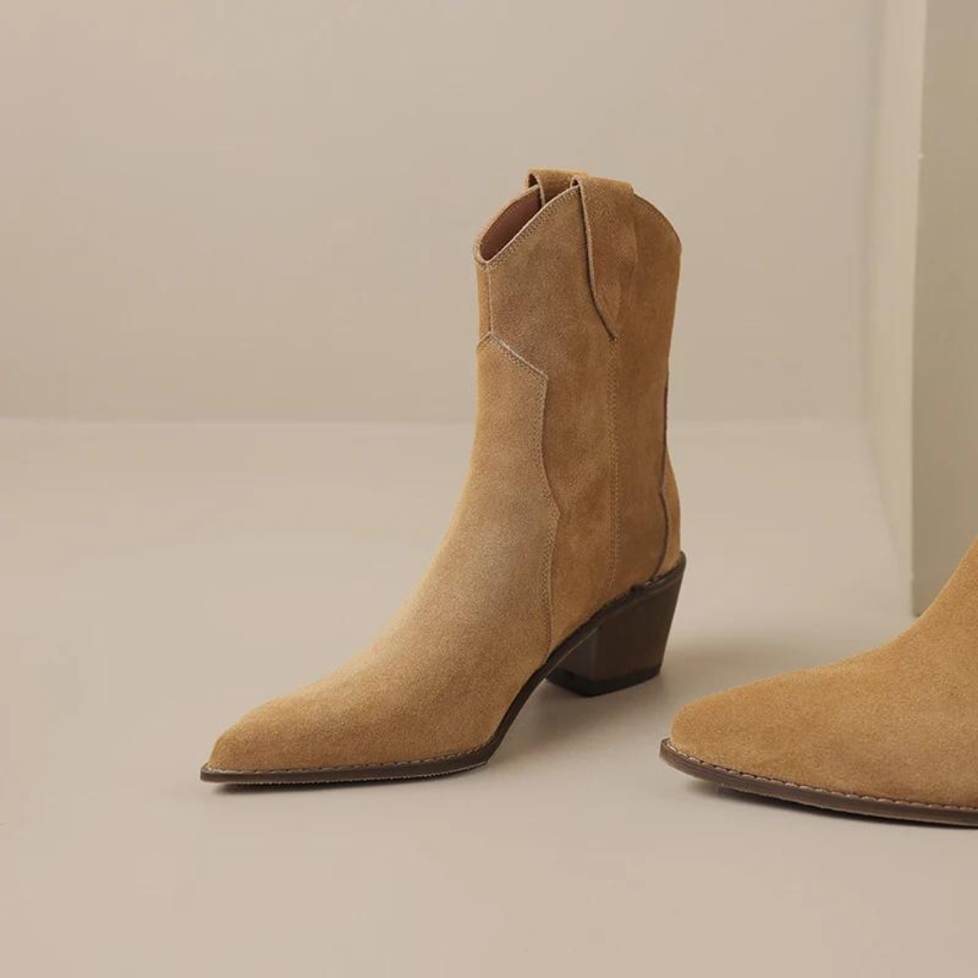 Bottines à talon compensé et à bout pointu