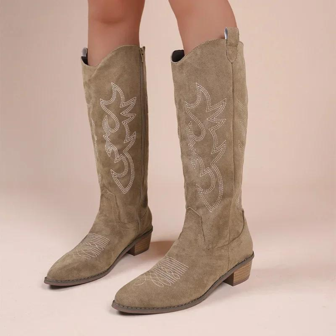 Bottes de cow-boy western brodées pour femmes