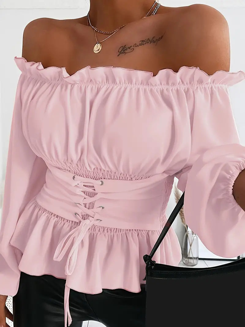 Variant image for Chemisier Femme Chic avec Détails Rüsch Tissu Léger-23