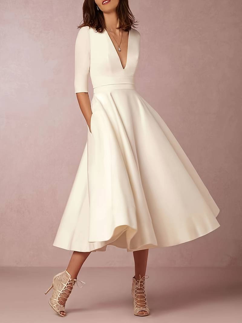 Robe Femme A-Line Rétro 60s en Tissu Doux 1