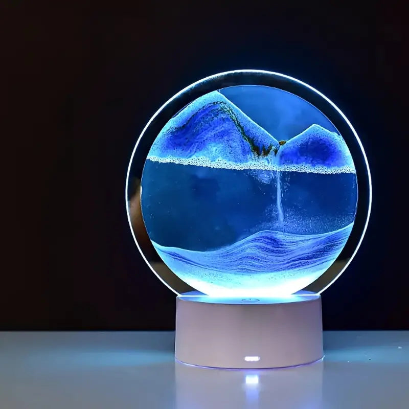 Lampe de Chevet Multicolore Animée en Verre Sable Design Moderne-1