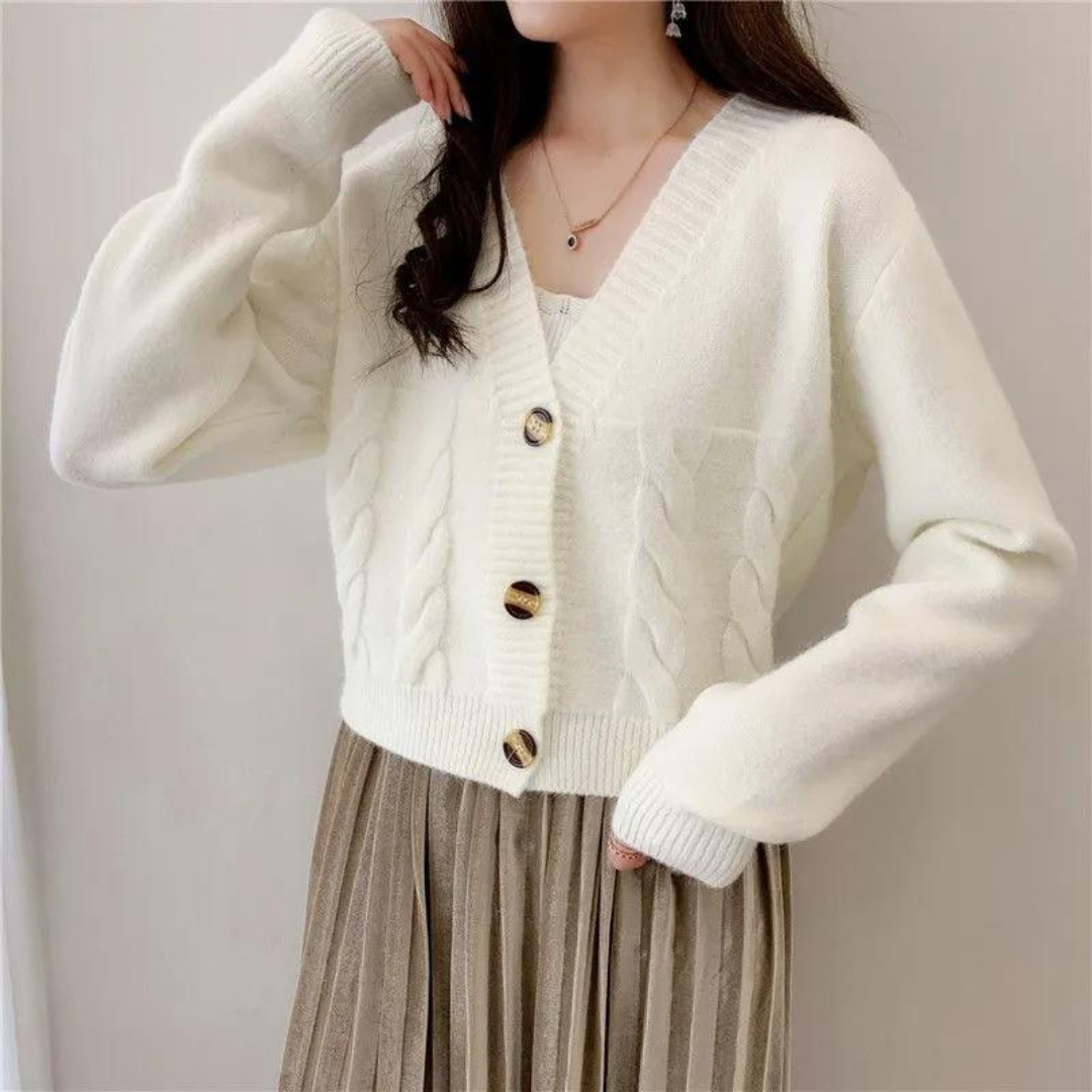 Cardigan en maille torsadée pour femmes