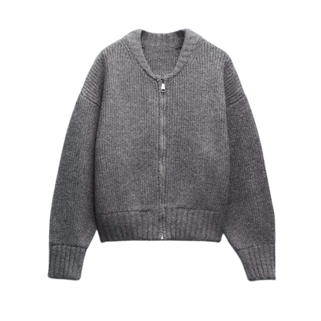 Pull à manches longues zippé pour femmes