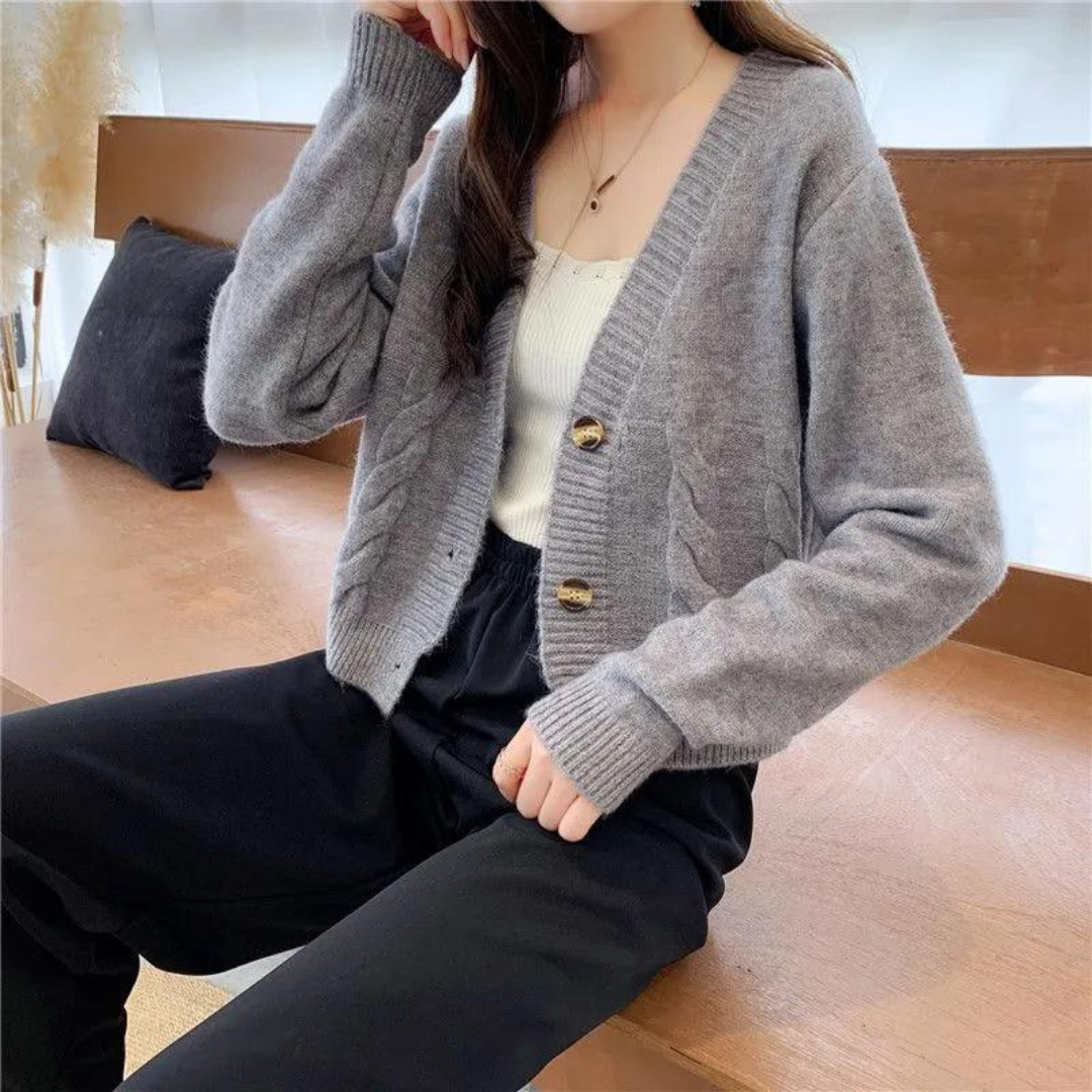 Cardigan en maille torsadée pour femmes