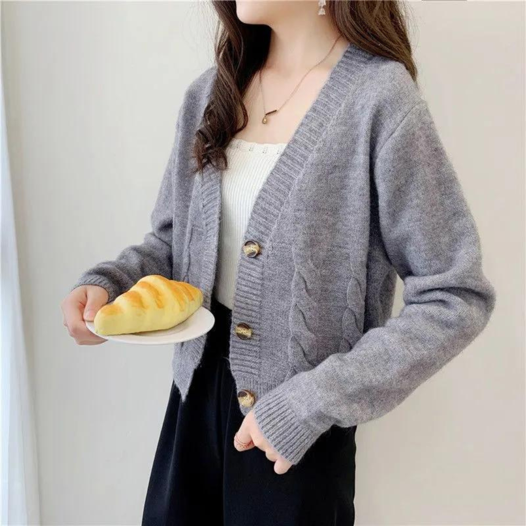 Cardigan en maille torsadée pour femmes