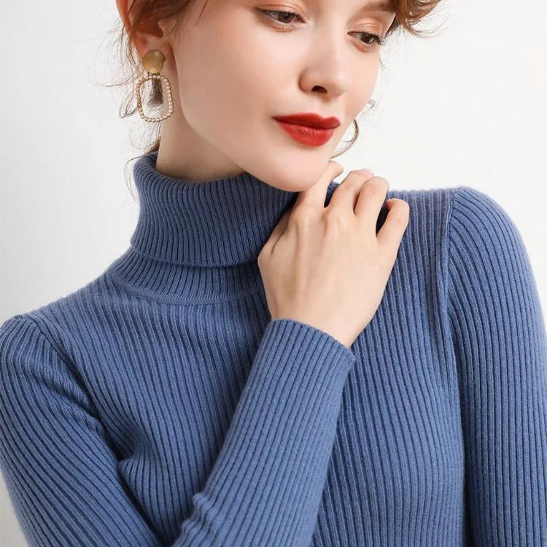 Pull à col roulé en cachemire pour femmes