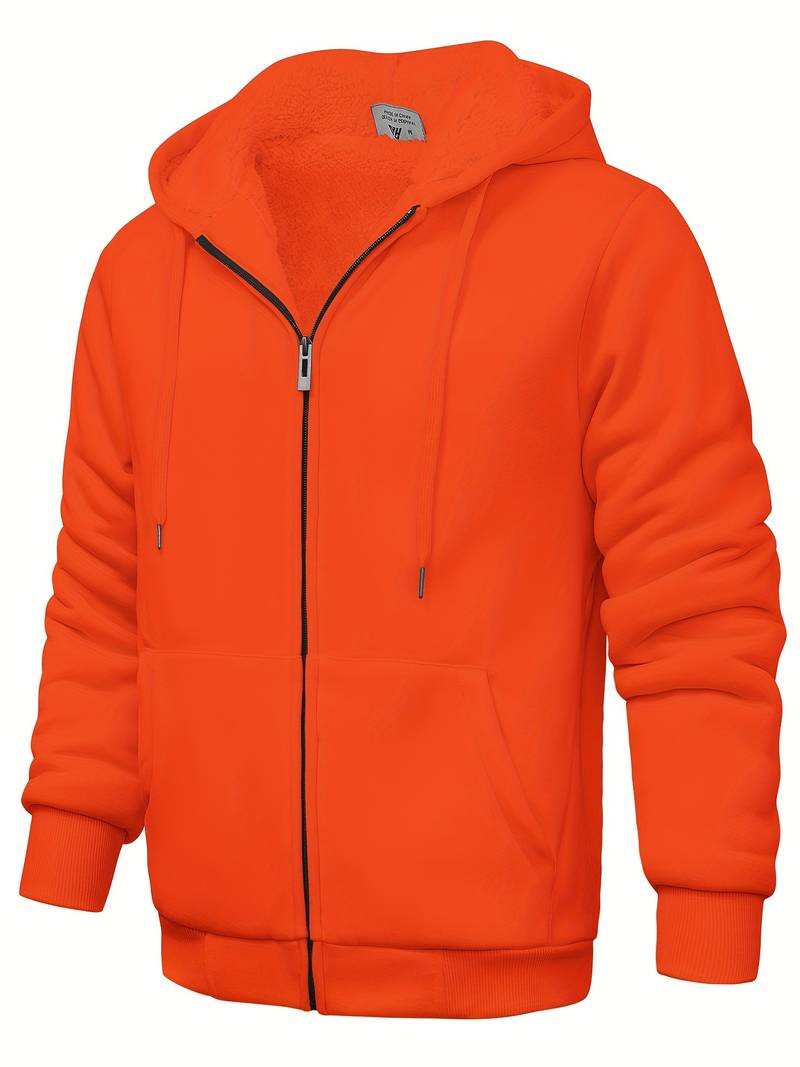 Variant image for Sweat à Capuche Homme Monochrome Zippé en Mélange de Coton et Polyester-57