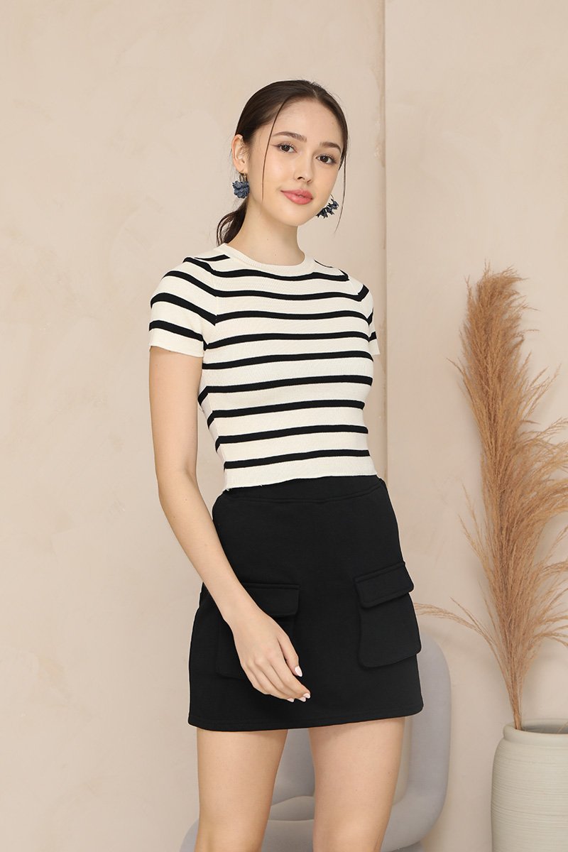 Pull court en tricot pour femme