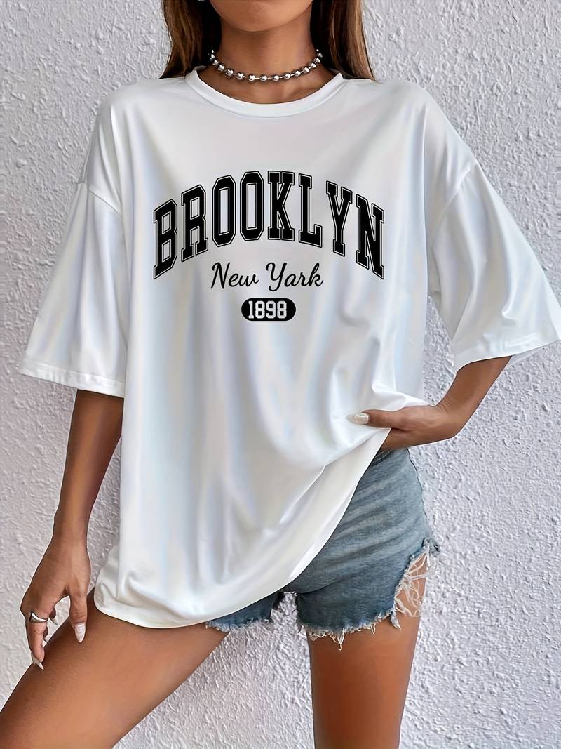 Variant image for T-shirt Femme Imprimé Brooklyn Coupe Décontractée 100% Coton-33