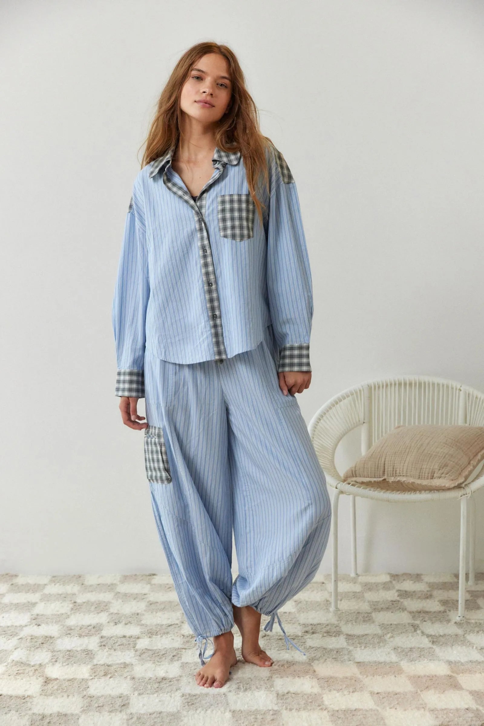 Pyjama Femme Hiver Confortable en Fausse Fourrure avec Poches 4