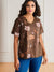 Variant image for Chemisier Femme Chic à Motif Floral Tissu Léger-25