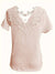 T Shirt Femme Décolleté Rond Dentelle Coton Confortable-3