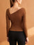 Haut Femme Asymétrique Chic Tissu Doux-3