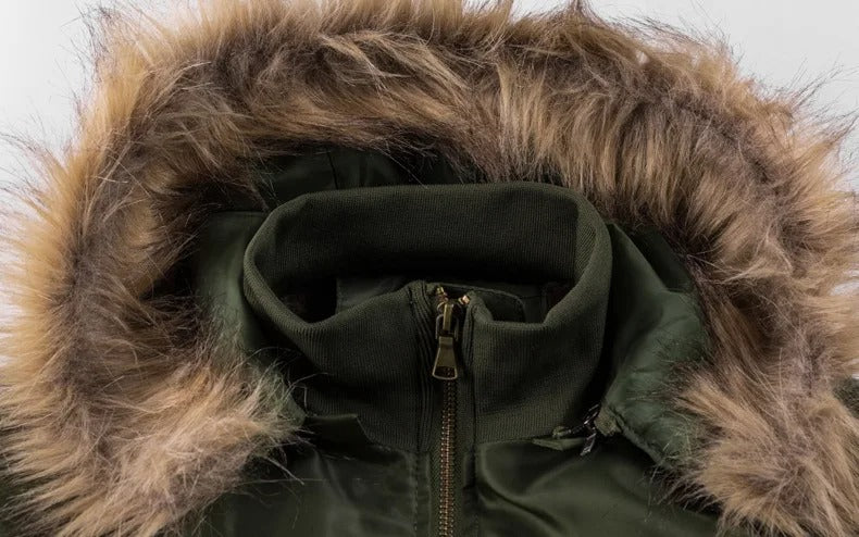 Blouson bombardier en peluche épaisse pour hommes
