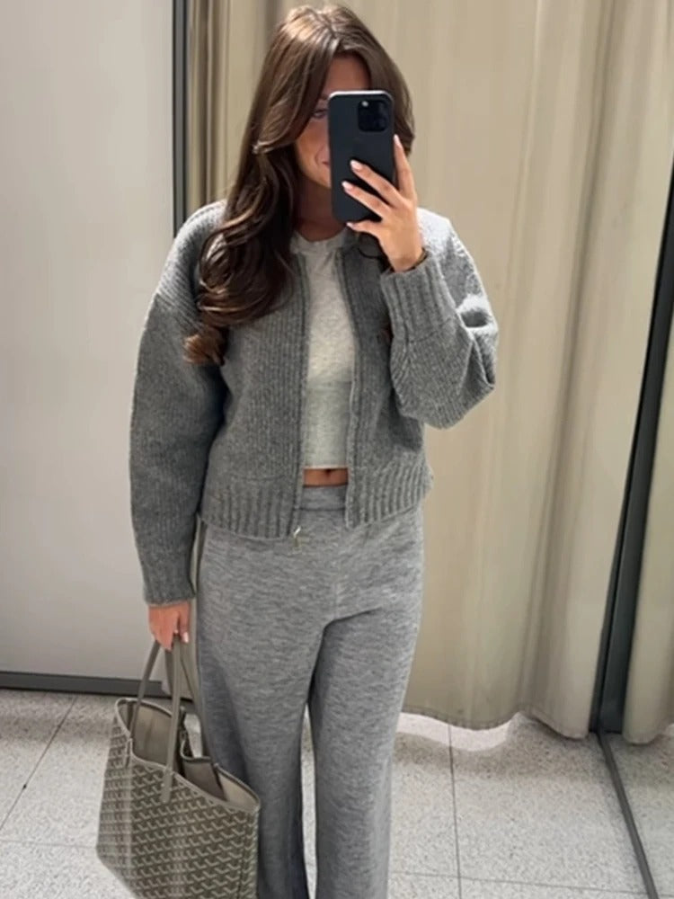 Pull à manches longues zippé pour femmes