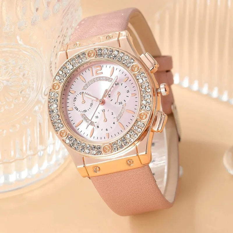Montre de luxe en strass (2 pièces)
