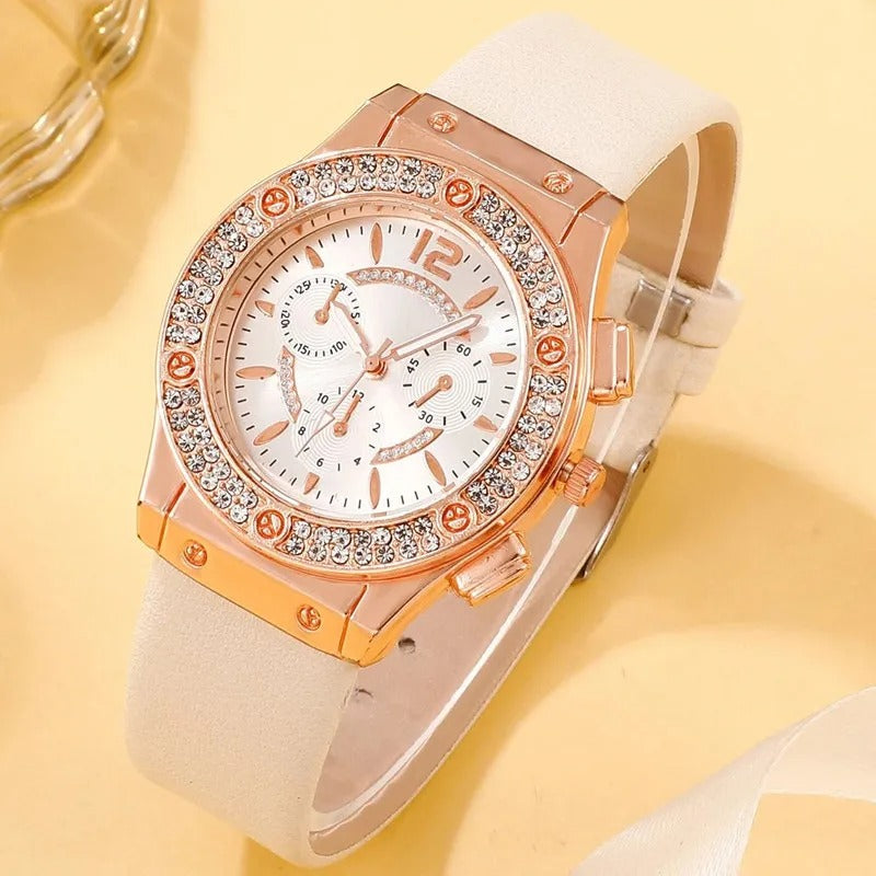 Montre de luxe en strass (2 pièces)