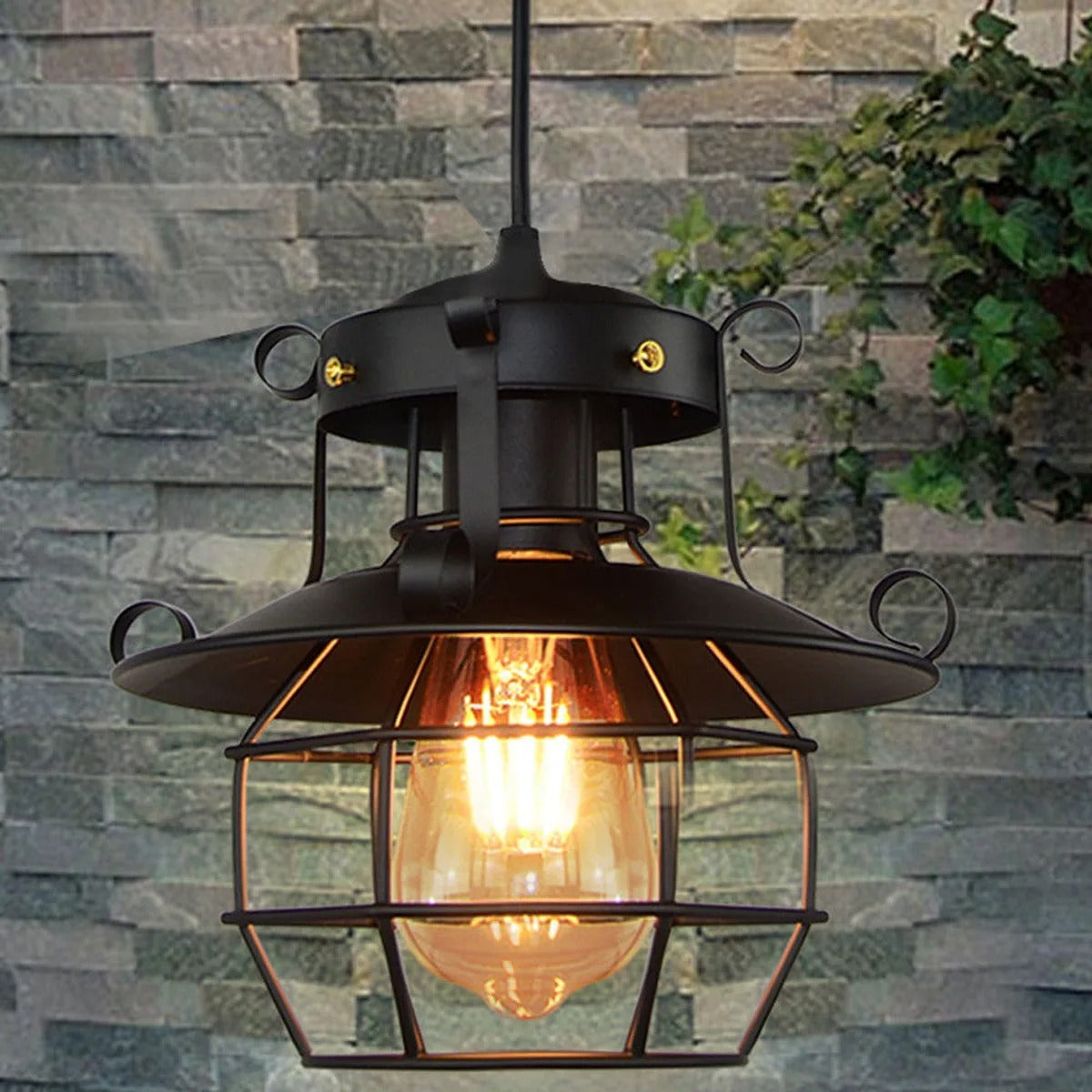 Lampe suspendue rétro industrielle