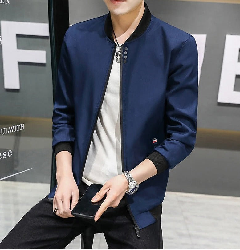 Veste coupe-vent zippée au cou pour hommes