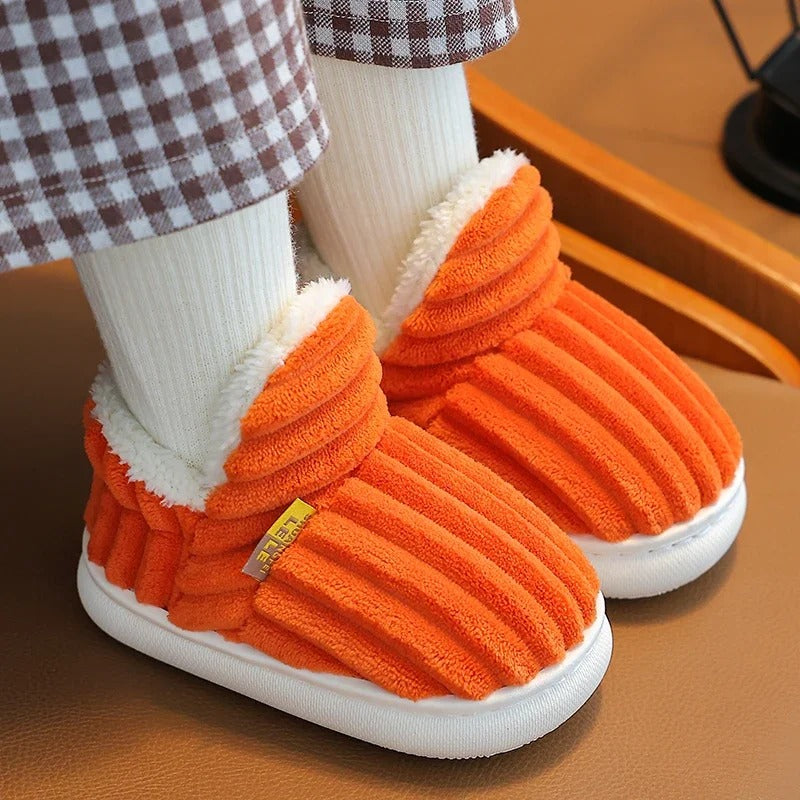 Chaussons en peluche antidérapants à semelle souple pour enfants