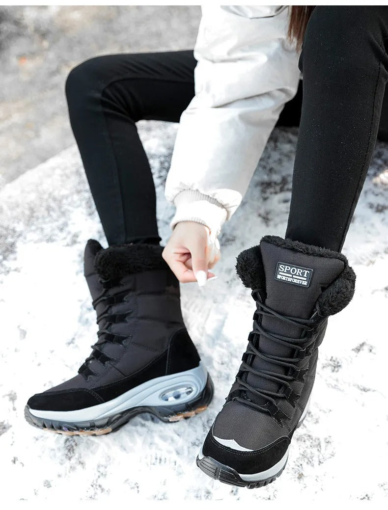 Bottes de neige imperméables à mi-mollet pour femmes