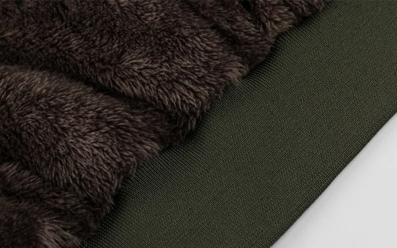 Blouson bombardier en peluche épaisse pour hommes