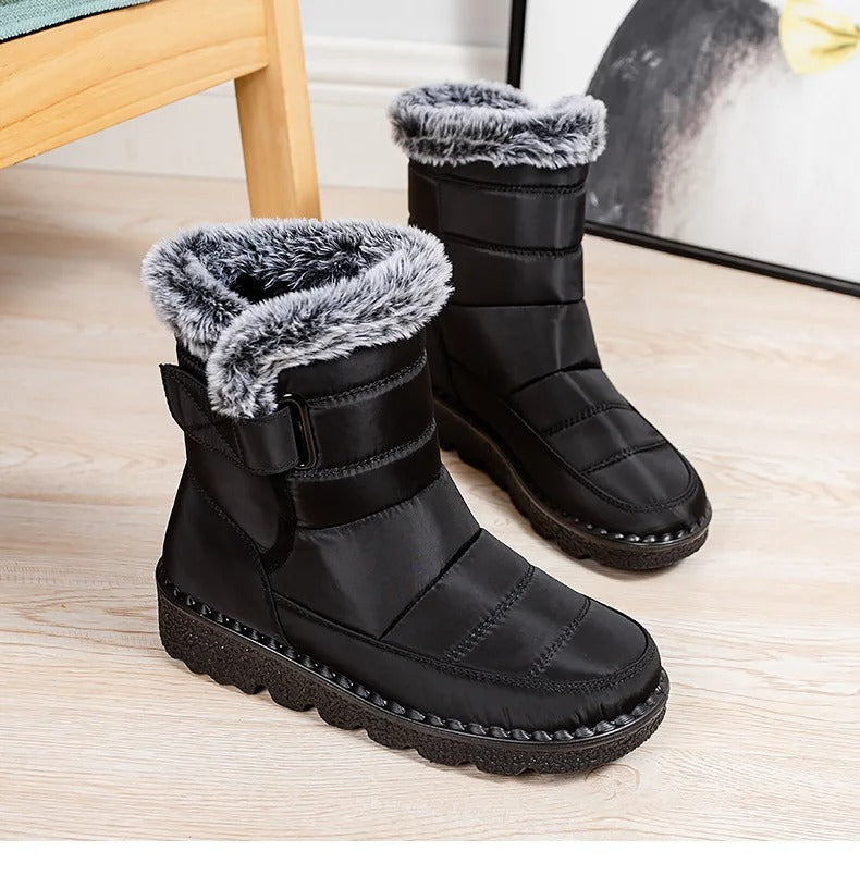 Bottines chaudes en fourrure de coton pour femmes