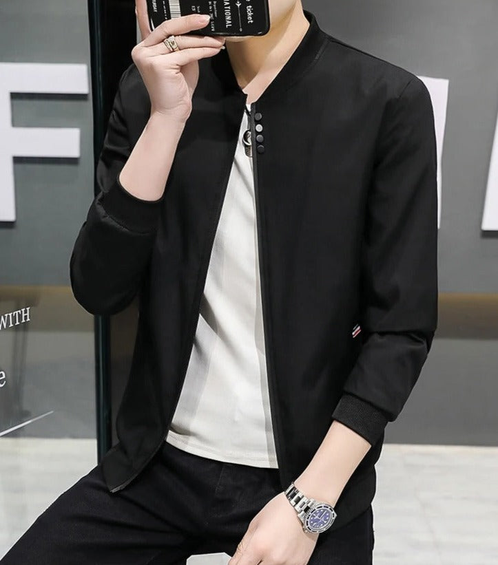 Veste coupe-vent zippée au cou pour hommes